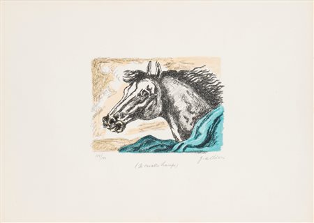 Giorgio de Chirico (Volos 1888 - Roma 1978)  - Il cavallo Lampo, 1971