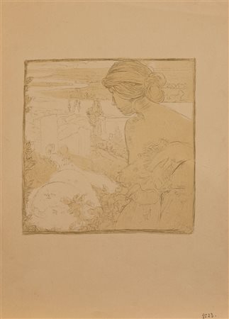 Maurice  Denis (Granville 1870 - Saint-Germain-en-Laye 1943)  - Maternité devant la mer, 1900