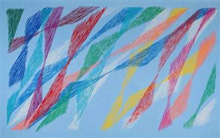 Piero Dorazio (Roma 1927 - Perugia 2005)  - Composizione azzurra, 1989/'90