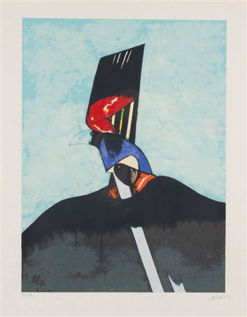 Gianni Dova (Roma 1925 - Pisa 1991)  - Totem,  