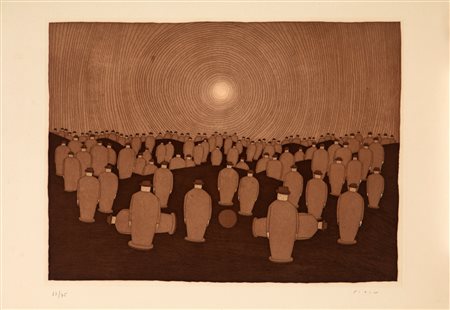 Jean Michel Folon (Uccle  1934 - Monaco 2005)  - Grand jeu, 70s