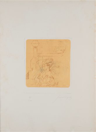 Piero Guccione (Scicli 1935 - Modica 2018)  - La passeggiata, 1969