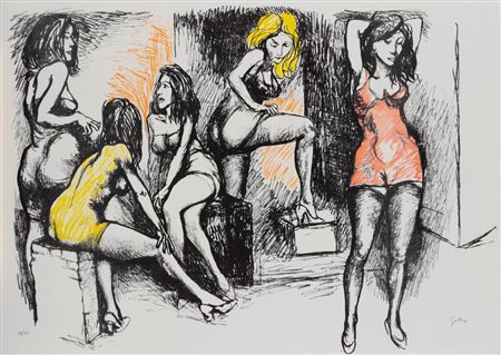 Renato Guttuso (Bagheria 1911 - Roma 1987)  - Donne discinte,  