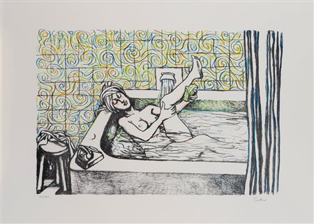 Renato Guttuso (Bagheria 1911 - Roma 1987)  - Acquario,  