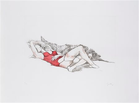 Renato Guttuso (Bagheria 1911 - Roma 1987)  - L'amante, 1982