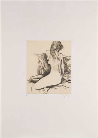 Renato Guttuso (Bagheria 1911 - Roma 1987)  - Nudo femminile,  