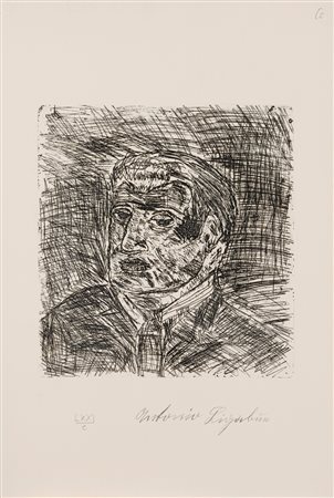 Antonio Ligabue (Zurigo 1899 - Gualtieri 1965)  - Autoritratto, 1978