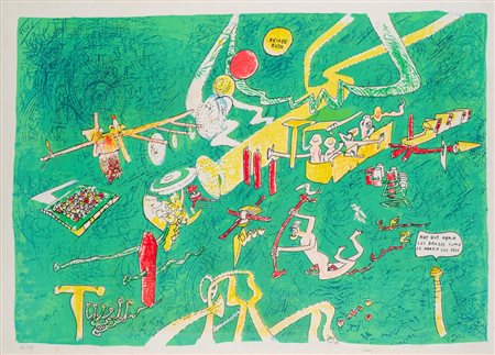 Roberto Sebastian Matta (Santiago Del Cile  1911 - Civitavecchia 2002)  - Reirse rojo , 1975
