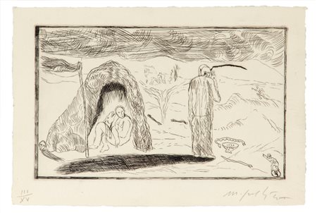 Mimmo Paladino (Paduli 1948)  - Senza titolo,  