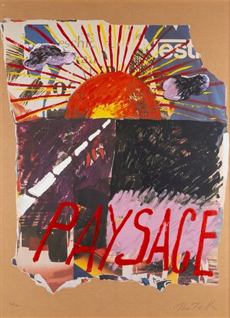 Mimmo Rotella (Catanzaro 1918 - Milano 2006)  - Paysage,  