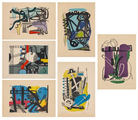 Giuseppe Santomaso (Venezia 1907 - 1990)  - Santomaso 6 litografie, 1950