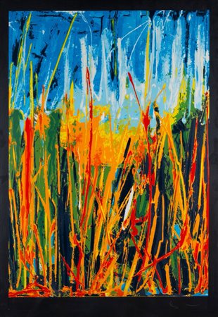 Mario Schifano (Homs 1934 - Roma 1998)  - Campo di grano,  