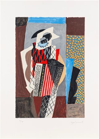 Gino Severini (Cortona 1883 - Parigi 1966)  - Arlecchino, 1974