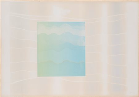 Guido Strazza (Santa Fiora 1922)  - Senza titolo (azzurro), 1966