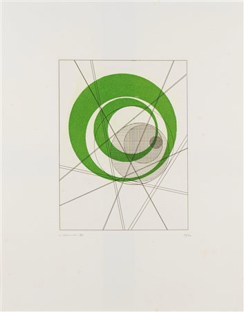 Luigi Veronesi (Milano 1908 - 1998)  - Composizione in verde, 1984