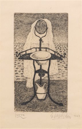 Giuseppe Viviani (San Giuliano Terme 1898 - Pisa 1965)  - Il lavabo, 1947