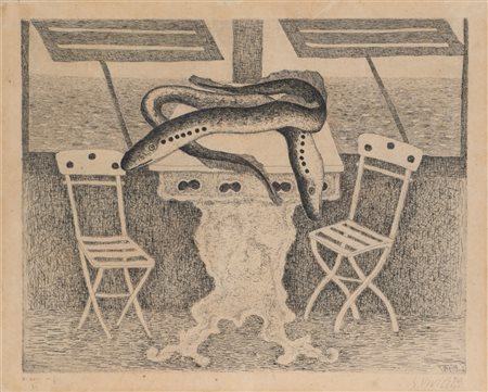 Giuseppe Viviani (San Giuliano Terme 1898 - Pisa 1965)  - Le lamprede, 1941