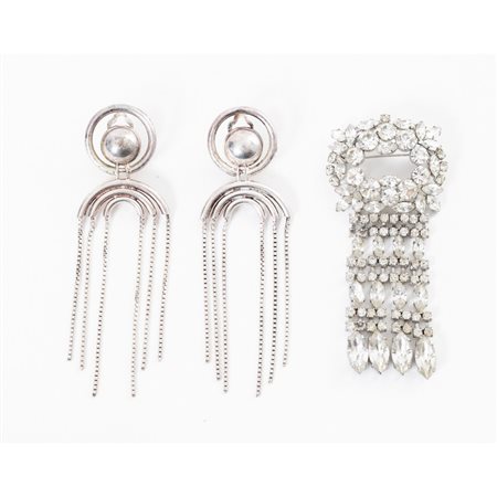 PRODUZIONE ITALIANA 1950 e 1970 ca., Spilla e orecchini