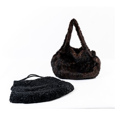 PELLICCERIA ITALIANA, Borsa a mano e manicotto in pelliccia