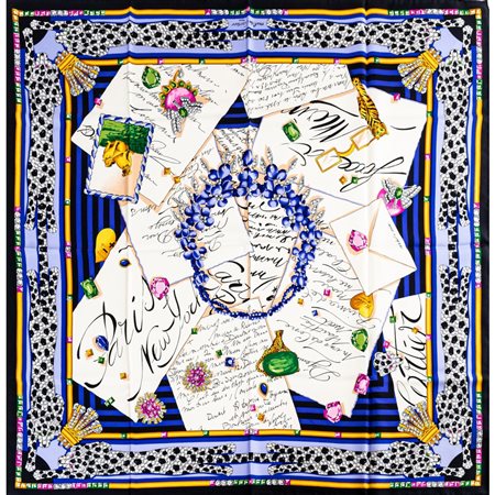 CARTIER, Foulard in seta "Lettere d’Amore"