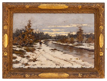 Francesco Filippini - "Nevicata lungo il fiume Mella"