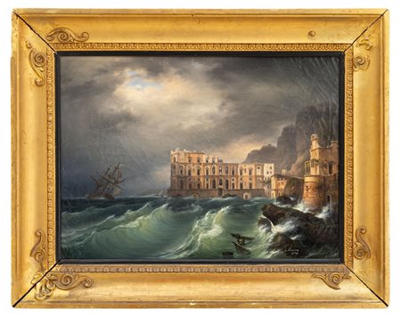 Giovanni Renica - "Nubifragio a Palazzo Donn 'Anna 1839"