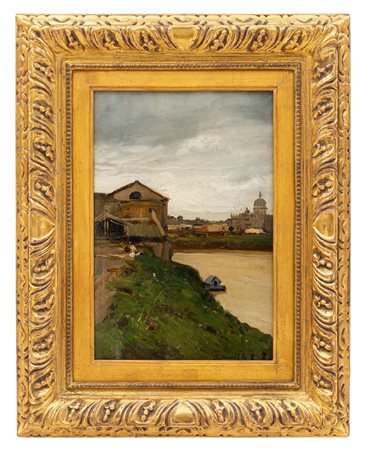 Lorenzo Delleani - "Tevere a Roma 1886"