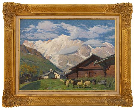 Mario Moretti Foggia - "Pascolo a Macugnaga e il Monte Rosa"