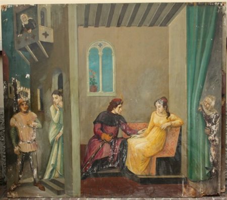 POLLONI SILVIO - Firenze, 1888-1972 (attribuibile). Pannello dipinto olio su...
