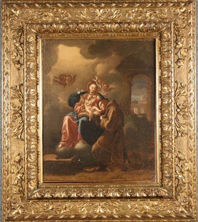 SCUOLA NAPOLETANA FINE XVII-INIZI XVIII SECOLO. Dipinto olio su tela raff....