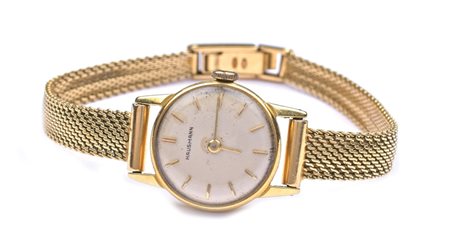 OROLOGIO DONNA DA POLSO HAUSMANN Anni 50/60 in oro giallo 18kt, cassa tonda...