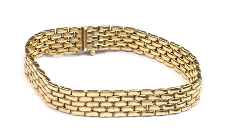 BRACCIALE MAGLIA PANTHERE IN ORO GIALLO 18KT lunghezza cm. 18 peso 33 gr.
