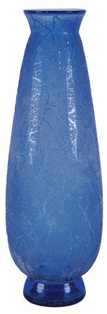 VASO DAUM NANCY Francia, XX Sec. in vetro blu inciso all'acido, firmato sulla...