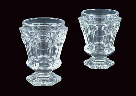 COPPIA DI BICCHIERI IN CRISTALLO BACCARAT Francia, inizio XX Sec. firmati...