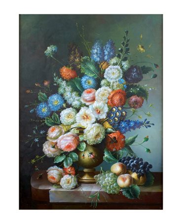 S. ALESSI Italia, XX Sec. "Natura morta di fiori", da un pittore fiammingo...