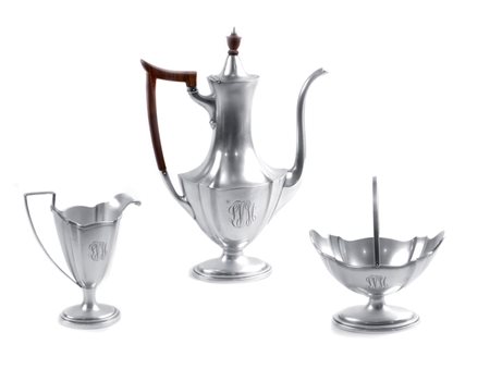 SERVIZIO DA CAFFE' IN ARGENTO GORHAM COMPANY Usa, 1874 a corpo liscio con...