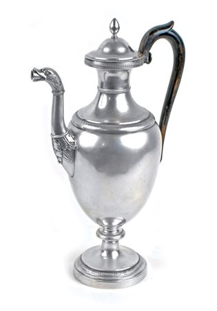 CAFFETTIERA IN ARGENTO Roma, XIX Sec. (bollo n. 169) maestro orafo argentiere...