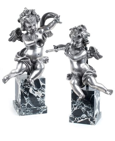 JEAN BAPTISTE CARPEAUX Francia 1827 - 1875 coppia di sculture in bronzo...