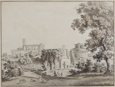 SCUOLA ITALIANA primi anni del XIX Sec. "Basilica di Santa Agnese e Mausoleo...