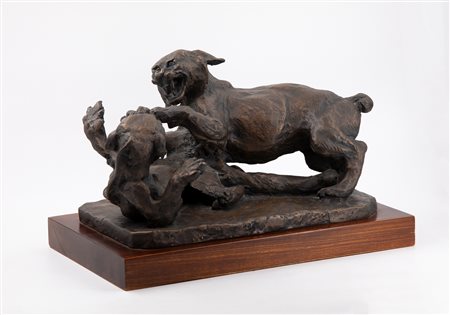 ANTONIO LIGABUE (1899-1965) - Animali in lotta