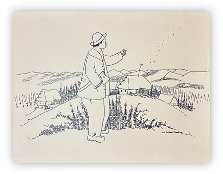 IVAN LACKOVIC (1932-2004) - Senza Titolo (Uomo nel paesaggio), 1971