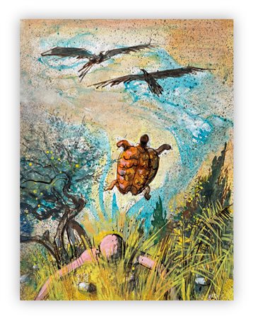 EUGÈNE BERMAN (1899-1972) - Senza Titolo (Figura con tre animali e paesaggio)