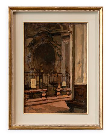 ACHILLE CATTANEO (1872-1932) - Interno della Chiesa di S. Marco, 1918