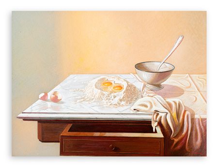 WALTER FALCONI (1935) - Natura morta della pasta all'uovo