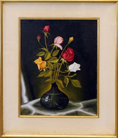 MINO PAROLA, anno 1972, "Vaso di fiori "