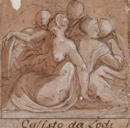 Callisto Piazza detto da Lodi (Lodi 1500 - Lodi 1561) Studio per scena di...