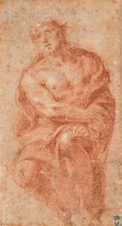 Scuola emiliana del XVIII secolo () Studio di Cristo Pietra rossa su carta mm...