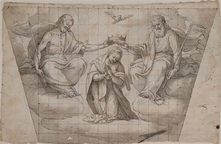 Scuola toscana del XVII secolo () Incoronazione della Vergine Pietra nera,...