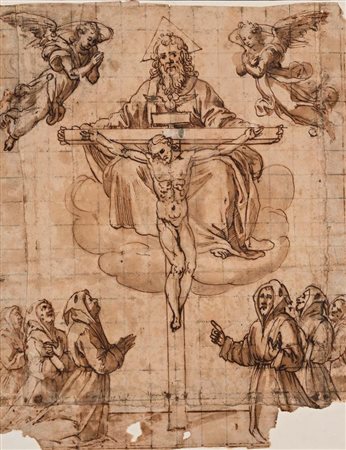 Scuola toscana del XVII secolo () Studio di Crocifissione Inchiostro e...