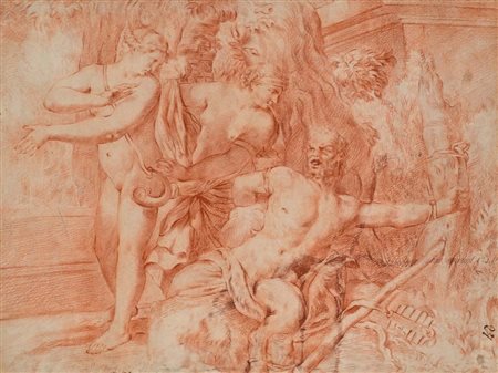 Scuola Romana del XVIII secolo () Scena mitologica sanguigna mm 260x340 - con...